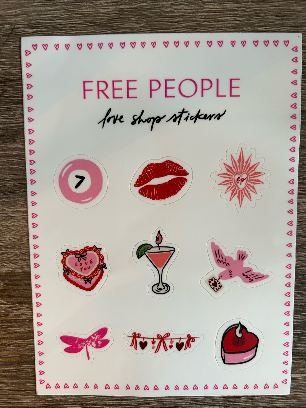 Free People NWT sticker sheet